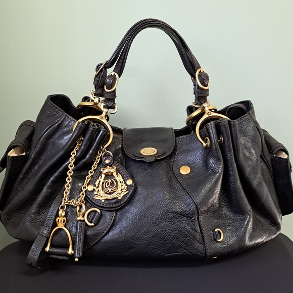 Juicy Couture Handbags - Juicy Couture G&P era Y2K large bag 🖤 Genuine leather with canvas lining